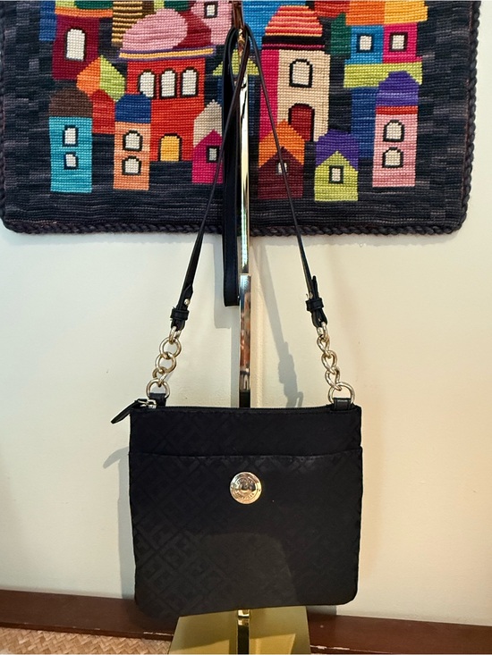 Tommy Hilfiger Handbags - Tommy Hilfiger Black Quilted Crossbody Bag with Gold Accent
